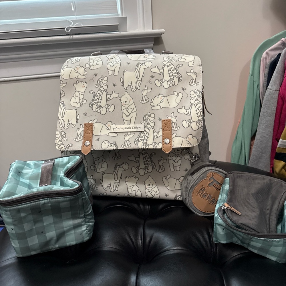 Winnie the pool diaper bag and packing cubes